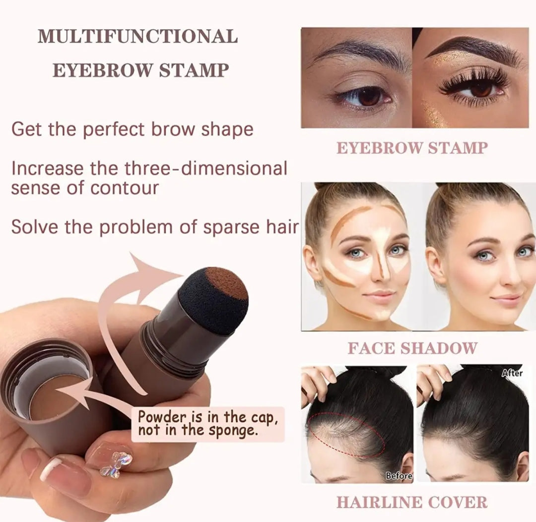 Beautious Eyebrow Stamp Shaping Kit, One Step Eyebrow Stamp Makeup with 3 Reusable Eyebrow Stencils and Eyebrow Pen Brushes Hairline Powder