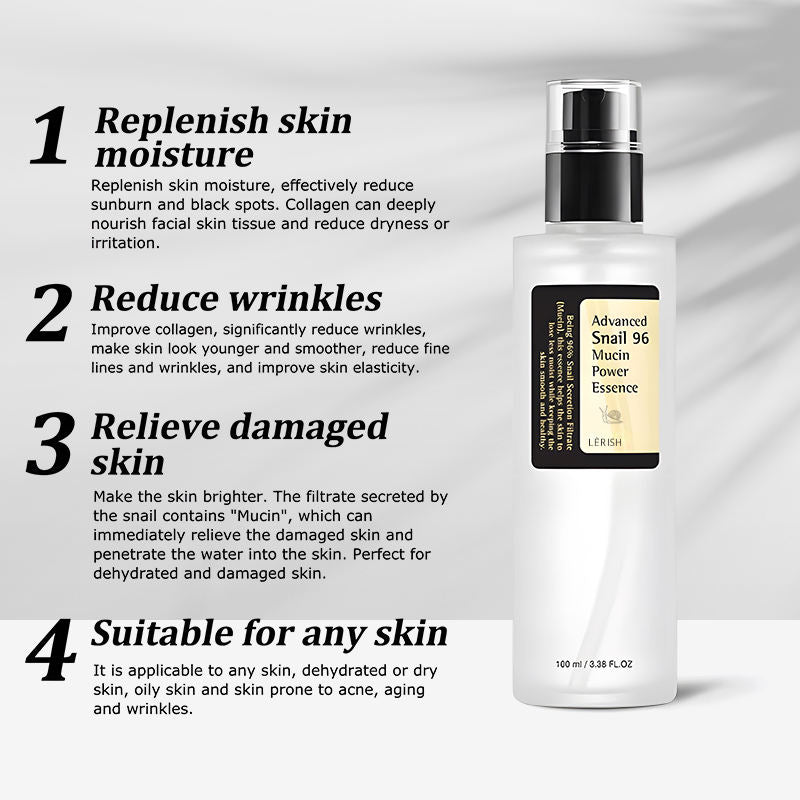 NEW Advanced Snail 96 Mucin Power Essence Glowing Skin Improving Skin Elasticity Moisturizing Lightweight Face Serum Snail Mucin