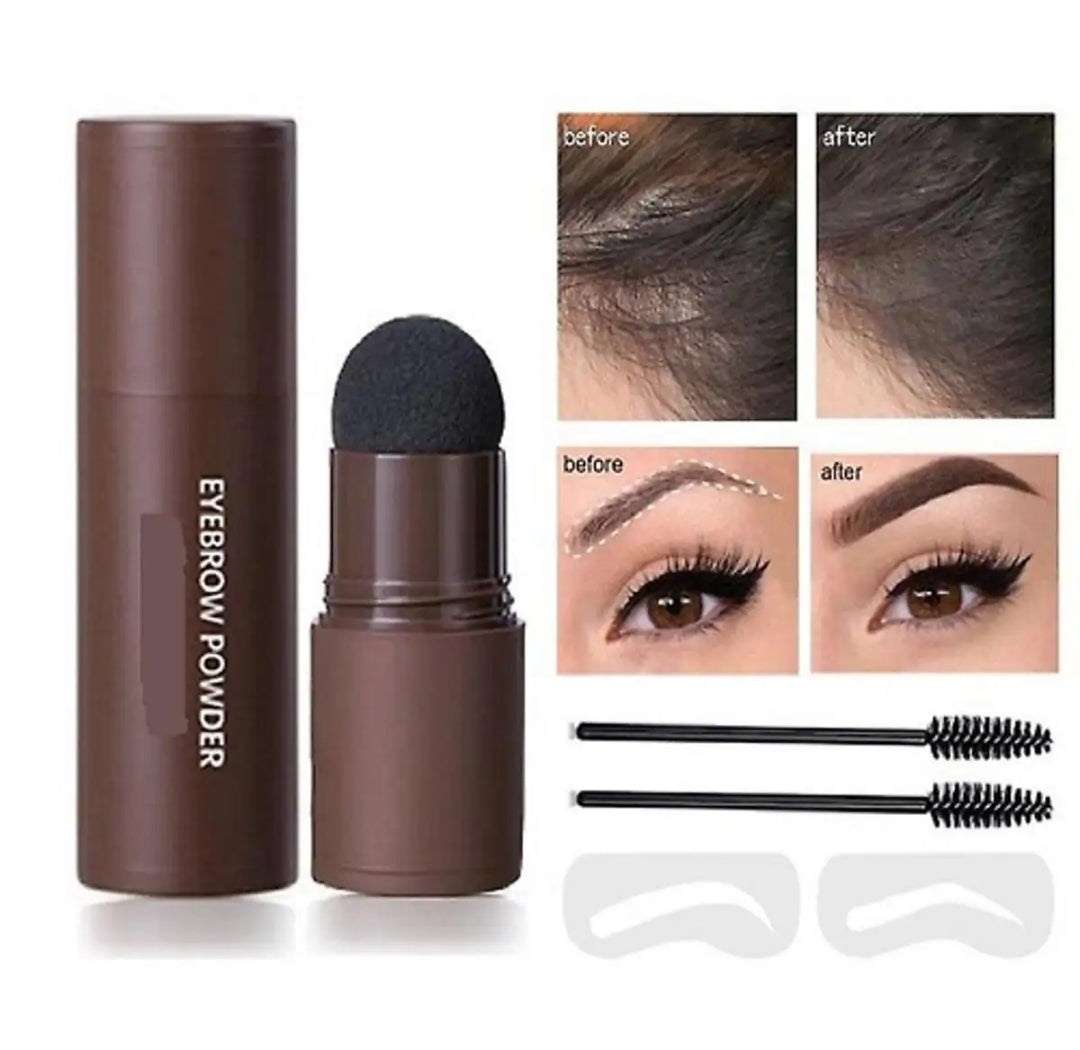 Beautious Eyebrow Stamp Shaping Kit, One Step Eyebrow Stamp Makeup with 3 Reusable Eyebrow Stencils and Eyebrow Pen Brushes Hairline Powder