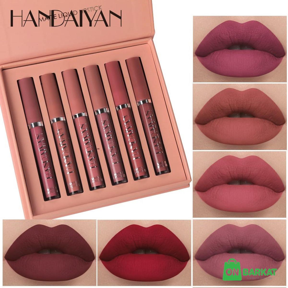 6pcs matte Moisturizing Waterproof Long Lasting lipgloss set Matte Rose lipgloss Non-Stick, lipgloss, lipstick, Cup Lip Gloss HANDAIYAN