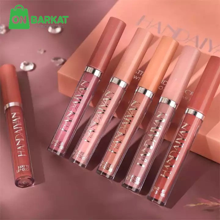 6pcs matte Moisturizing Waterproof Long Lasting lipgloss set Matte Rose lipgloss Non-Stick, lipgloss, lipstick, Cup Lip Gloss HANDAIYAN